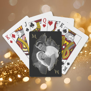 Individueller stilvoller einzigartiger Foto-Gold-M Spielkarten