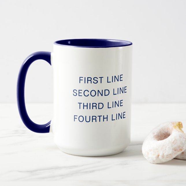 Individueller Text Personalisierte Navy 15 oz Comb Tasse (Mit Donut)