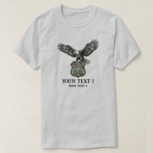 Individueller Text Route 66 Amerikanischer Adler P T-Shirt