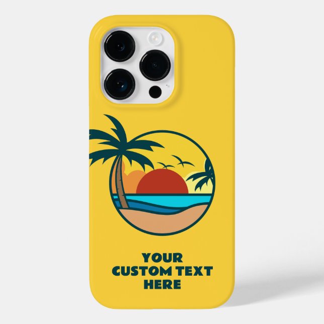 Individueller Text Tropical Beach Sunset Case-Mate iPhone Hülle (Rückseite)