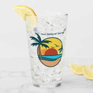 Individueller Text Tropical Beach Sunset Glas
