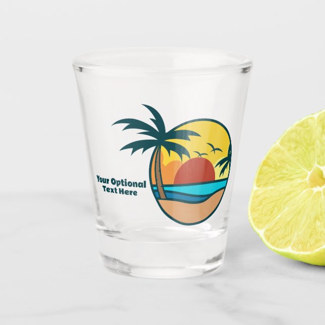 Individueller Text Tropical Beach Sunset Schnapsglas (Vorderseite)