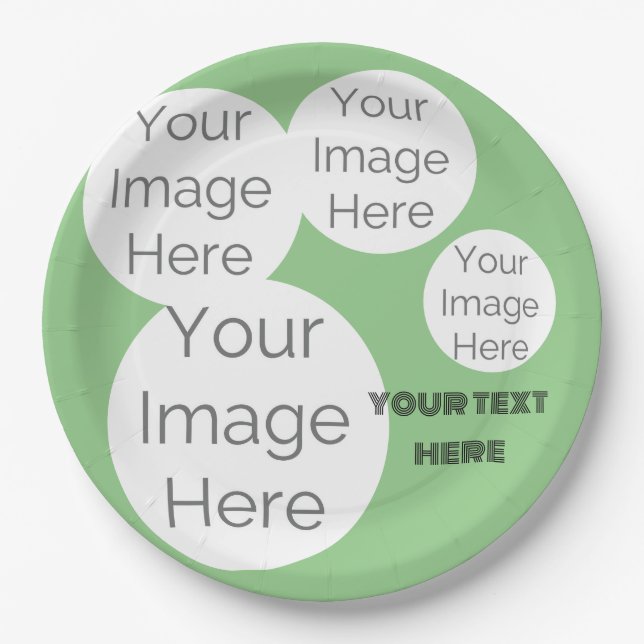 individueller Text und Foto Geburtstagspapiertelle Pappteller (Vorderseite)
