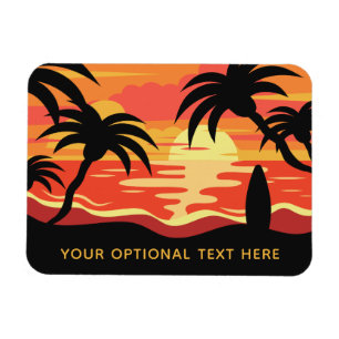 Individueller Textmagnet für den tropischen Sunset Magnet