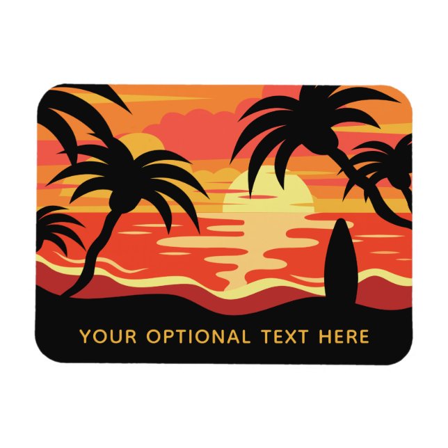 Individueller Textmagnet für den tropischen Sunset Magnet (Horizontal)