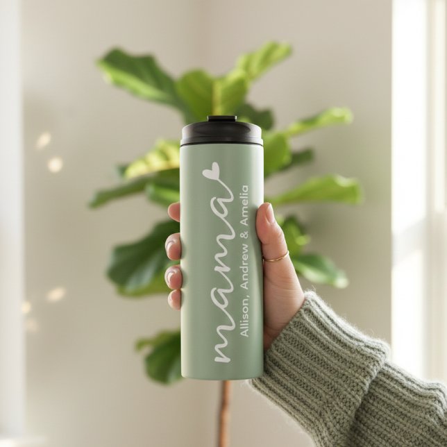 Individueller Thermobecher als Geschenk für Mama v Thermosbecher (Personalized Mug for Mom Mother’s Day Gift, Custom Name Tumbler Gift for Mom from Kids)