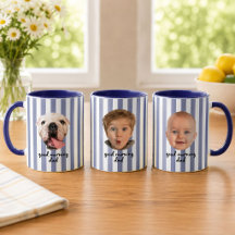 Individueller Vatertag 3 Foto Baby Gesicht Blau St