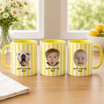 Individueller Vatertag 3 Foto Baby Gesicht Gelb