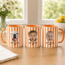 Individueller Vatertag 3 Foto Baby Gesicht Orange