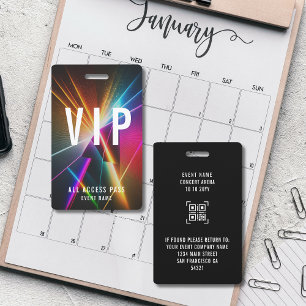 Individueller VIP Concert Event All Access Pass QR Ausweis