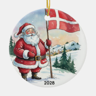 Individueller Weihnachtsmann in Dänemark Keramik Ornament