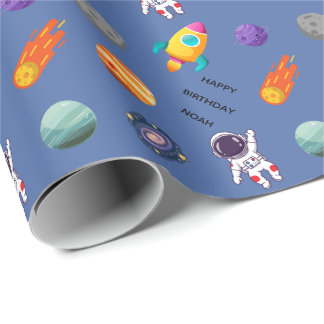 Individueller Weltraum-Geburtstag Geschenkpapier
