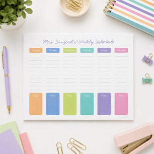 Individueller Wochenplan Notizblock