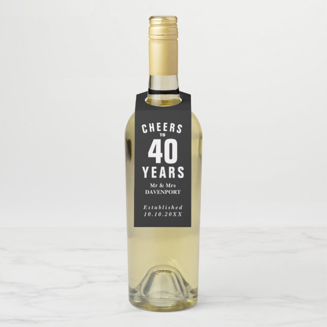Individuelles 40-jähriges Party Flaschenanhänger (Auf Flasche)