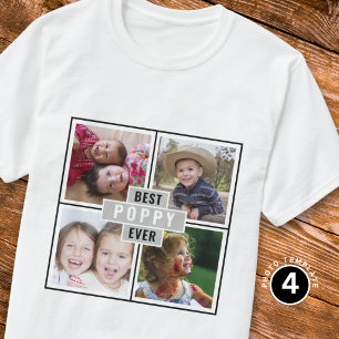 Individuelles 4-Foto-Collage-Best-Poppy-Ever-T-Shi T-Shirt