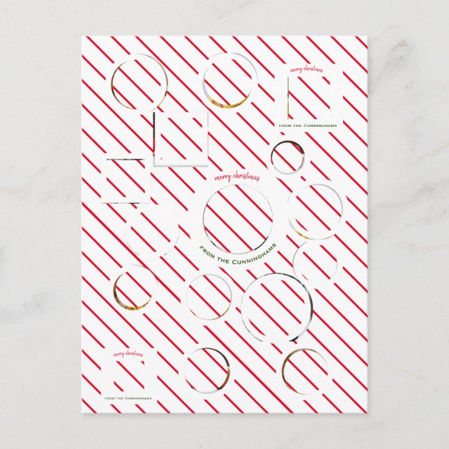 Individuelles 4-Foto-🎄 Einladungspostkarte (Vorderseite)