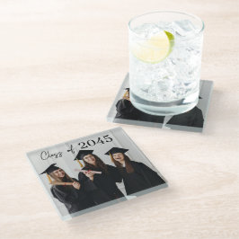 Individuelles Abschiedsgeschenk zum Schulabschluss Glasuntersetzer