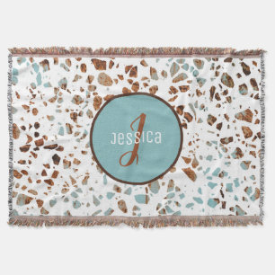 Individuelles abstraktes Terrazzo Braun- und Blau- Decke