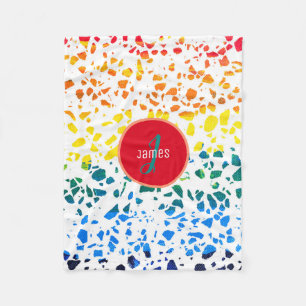 Individuelles abstraktes Terrazzo-Buntmuster Fleecedecke