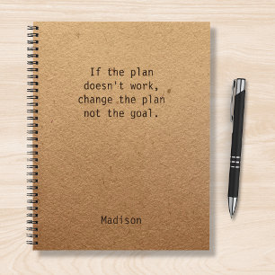 Individuelles Ändere Den Plan Motivationszitat Notizbuch