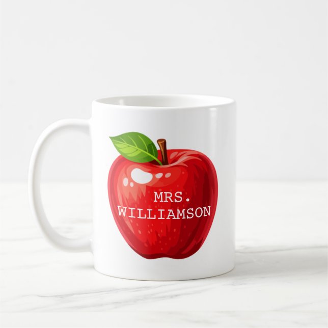 Individuelles Apple-Lehrergeschenk Kaffeetasse (Links)