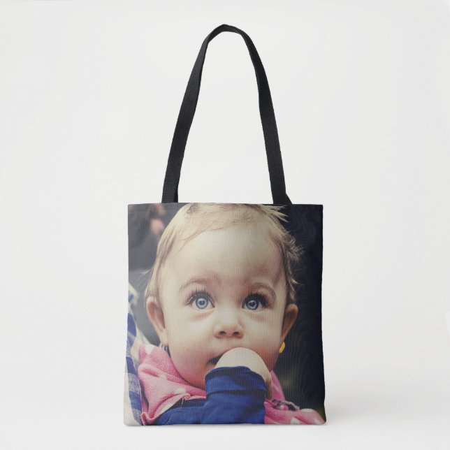 Individuelles Baby Foto Doppelseitige Tasche (Vorderseite)