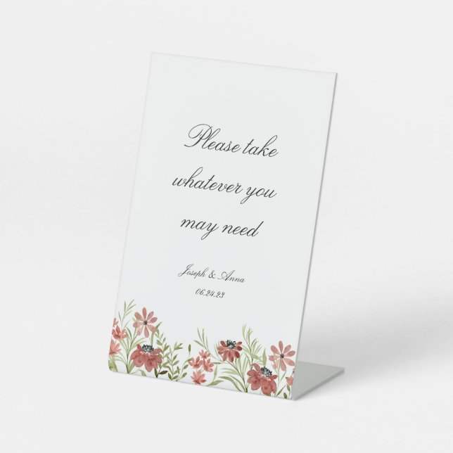 Individuelles Badezimmer-Zeichen in Burgund-Wildbl Sockelschild (Vorderseite)