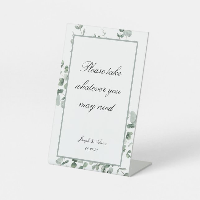 Individuelles Badezimmer-Zeichen in Eukalyptus Sockelschild (Vorderseite)