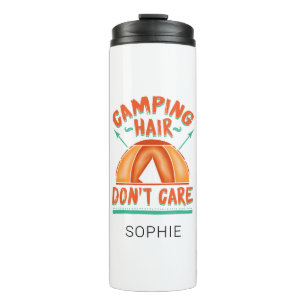 Individuelles Camping-Haar, ist mir egal Lustiges Thermosbecher