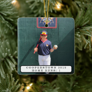Individuelles Cooperstown-Foto-Home-Run-Andenken Keramikornament