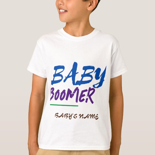 Individuelles Design von Babyboomer-Namen T-Shirt (Vorderseite)
