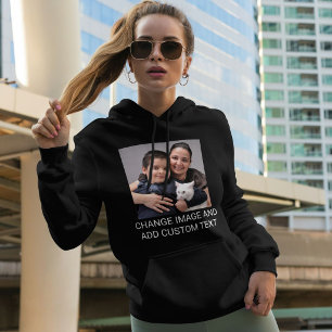 Individuelles Familien-Haustier-Foto Lustiger Text Hoodie
