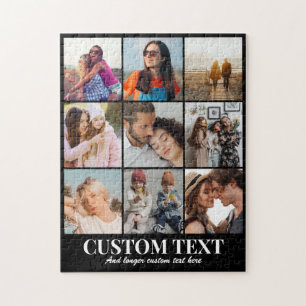 Individuelles Familienfoto-Kollage für Paare mit 9 Puzzle