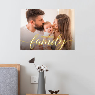 Individuelles Familienportrait Real Gold-Skript Foliendrucke
