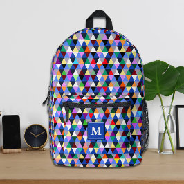 Individuelles Farbiges geometrisches Muster - Back Bedruckter Rucksack