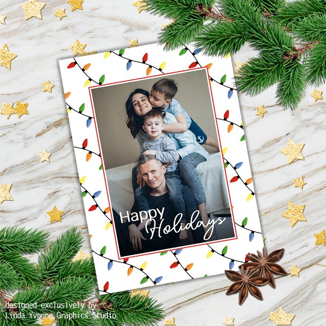 Individuelles festes Party String Lights Muster Ur Karte (Von Creator hochgeladen)