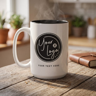 Individuelles Firmenlogo gestalten Zweifarbige Tasse