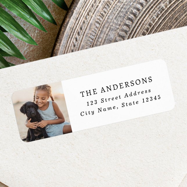 Individuelles Foto Elegante Rücksendeadresse (Custom family photo elegant return address label)