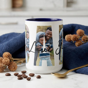Individuelles Foto-Geschenk zum Vatertag 'Wir lieb Zweifarbige Tasse