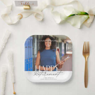 Individuelles Foto Modernes Happy Retirement Party Pappteller