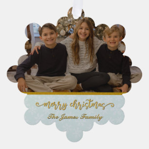 Individuelles Foto sorgt für fröhliche Weihnachts- Ornament Karte