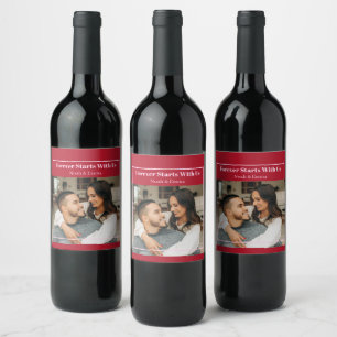 Individuelles Foto- und Text-Geschenk mit Romantik Weinetikett