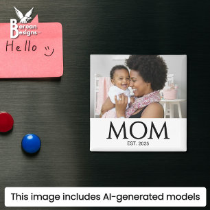 Individuelles Fotogeschenk für Mama Established Ma Magnet