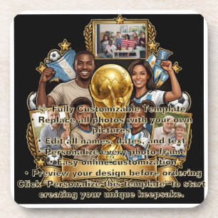 Individuelles Fußball-Vater-Foto-Collage-Geschenk Getränkeuntersetzer