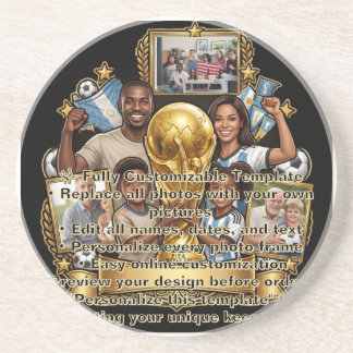 Individuelles Fußball-Vater-Foto-Collage-Geschenk Getränkeuntersetzer