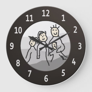Individuelles Gerahmtes Foto für Runde Schwarz Große Wanduhr
