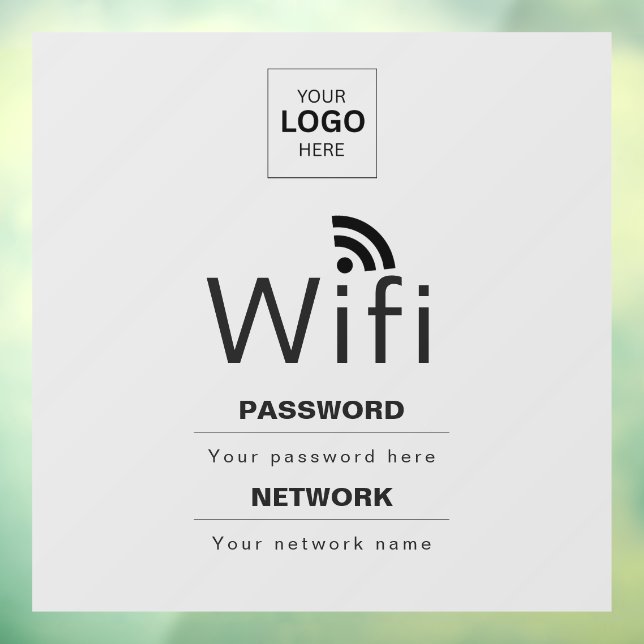 Individuelles Geschäft-WLAN-Schild mit Ihrem Logo Fensteraufkleber (Blatt 3)