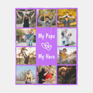 Individuelles Geschenk für den Papa mit 10-Foto-Co Fleecedecke