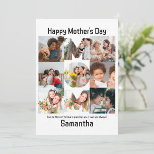 Individuelles Geschenk für Mama Muttertag 9 Foto-C Feiertagskarte