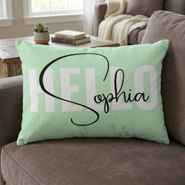 Individuelles Geschenk Hallo Name | Moderne Pastel Dekokissen